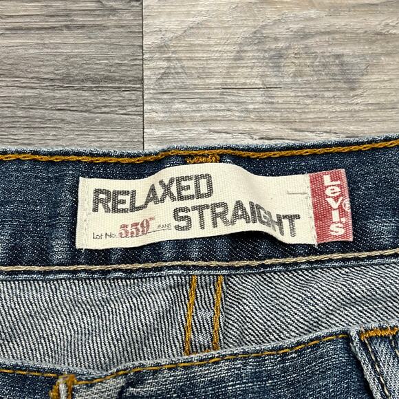 Vintage y2k 2000s Levis 559 Dark Wash Mens 38x32 Relaxed Denim Jeans Red‎ Tab - Picture 4 of 14